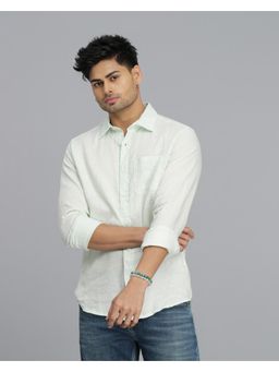 ROOKIES - Men White Linen Formal Shirt