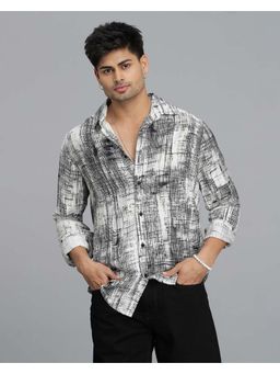 ROOKIES - Men Black Viscose Rayon Casual Shirt