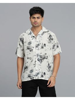 ROOKIES - Men Beige Viscose Rayon Casual Shirt