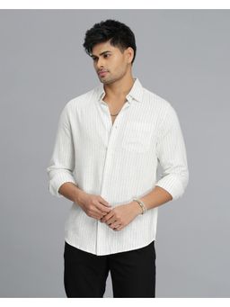 ROOKIES - Men White Viscose Rayon Casual Shirt