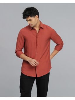 ROOKIES - Men Burgundy Viscose Rayon Casual Shirt