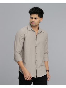 ROOKIES - Men Grey Viscose Rayon Formal Shirt