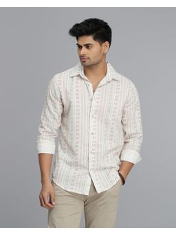 ROOKIES - Men Beige Polyester Casual Shirt