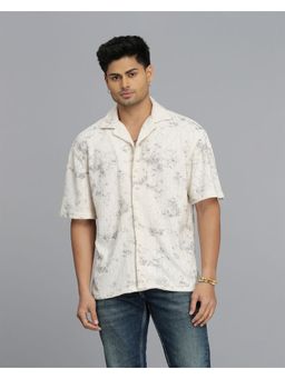 ROOKIES - Men Off White Polyester Casual Shirt