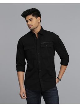 ROOKIES - Men Black Cotton Casual Shirt