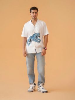 BEFITTING CLOTHING - White Cuban Hand Painted Shirt