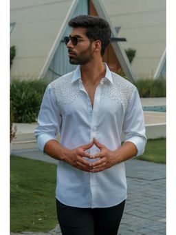 BEFITTING CLOTHING - White Embellished Shirt
