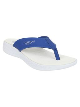 Carlton London - Blue-white Women Solid Plain Flipflops