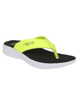 Carlton London - Neon-Black Women Solid Plain Flipflops