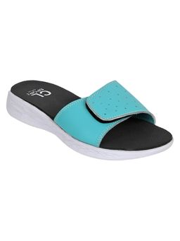 Carlton London - Mint Green-black Women Solid Plain Sliders