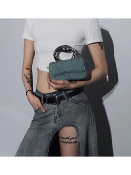 ELLEGANTI - Women Blue Denim Handbag