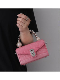 ELLEGANTI - Women Pink Leather Handbag