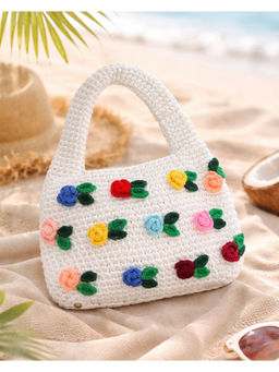Toprico - Crochet Shoulder Handbag- Bloom White