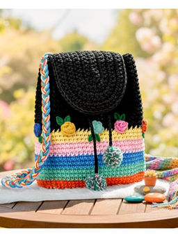 Toprico - Rainbow Crochet Backpack