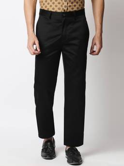 BASICS - Black Solid/Plain Trouser