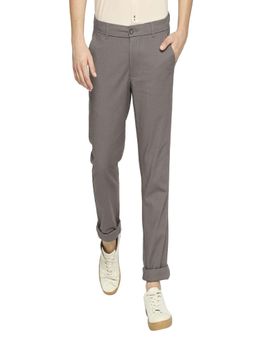 BASICS - Grey Solid/Plain Trouser