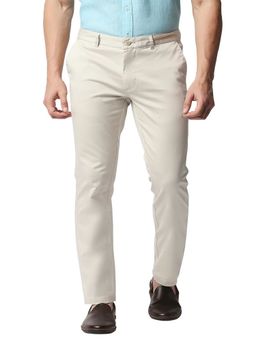BASICS - Off White Solid/Plain Trouser