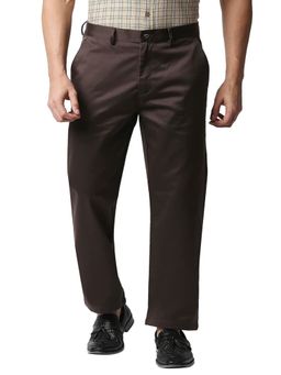 BASICS - Brown Solid/Plain Trouser