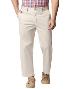 BASICS - Off White Solid/Plain Trouser
