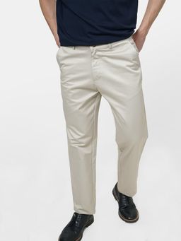 BASICS - Grey Solid/Plain Trouser