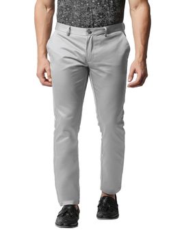 BASICS - Grey Solid/Plain Trouser