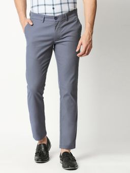 BASICS - Grey Solid/Plain Trouser
