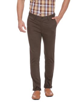 BASICS - Brown Solid/Plain Trouser