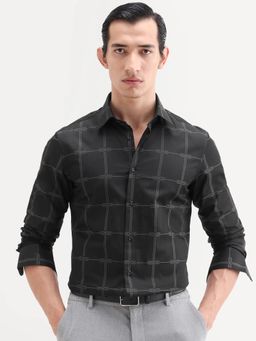 Rare Rabbit - Black Checks Collar Neck Shirt