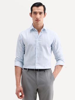 Rare Rabbit - Blue Stripes Collar Neck Shirt