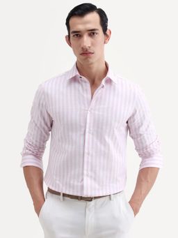 Rare Rabbit - Pink Stripes Collar Neck Shirt