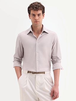 Rare Rabbit - Lavender Solid/Plain Collar Neck Shirt