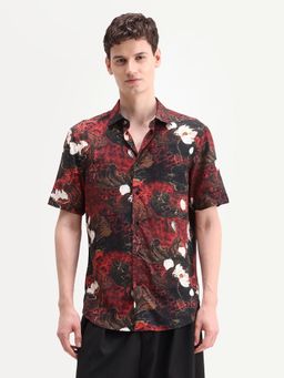 Rare Rabbit - Multi-Color Floral Collar Neck Shirt