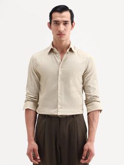 Rare Rabbit - Grey Solid/Plain Collar Neck Shirt