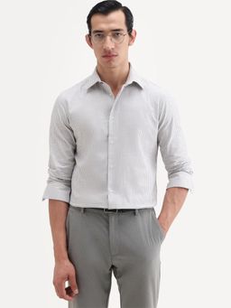 Rare Rabbit - Grey Stripes Collar Neck Shirt