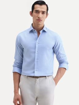 Rare Rabbit - Blue Checks Collar Neck Shirt