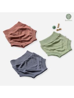 Cocoon Care - Bamboo Cotton Shorts For Babies Pink, Sage & Blue Granite (Pack of 3)