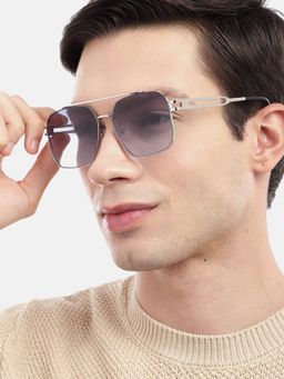 Carlton London - UV Protected Blue Rectangle Lens Sunglasses