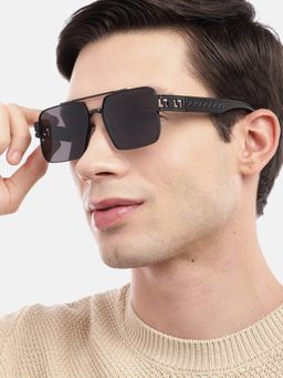 Carlton London - UV Protected Black Rectangle Lens Sunglasses