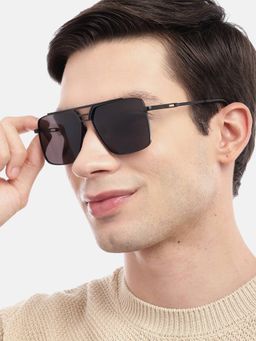 Carlton London - UV Protected Black Rectangle Lens Sunglasses