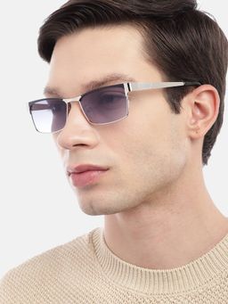 Carlton London - UV Protected Grey Rectangle Lens Sunglasses
