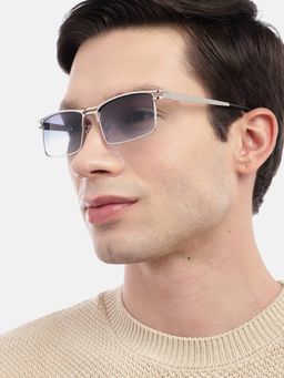 Carlton London - Unisex UV Protected Blue Rectangle Lens Sunglasses