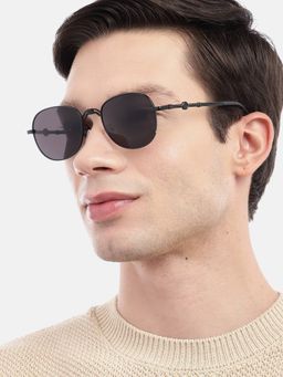 Carlton London - Unisex UV Protected Black Rectangle Lens Sunglasses