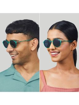 Enrico - Unisex Classic Round Polarized Sunglasses - Green (46)
