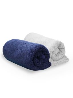Heelium - Bamboo Hand Towel, Soft, Absorbent & Odour Free, 65x40cm, 2 Pcs, Light Grey, Blue