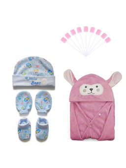 Safe-O-Kid - Combo Mitten Set, Baby Towel & Mouth Swabs Newborn Care Kit Pack (Pack of 11)
