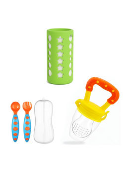 Safe-O-Kid - Travel Combo with Fork & Spoon Set, Cover & Nibbler (Pack of 4)