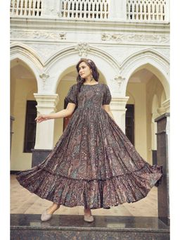 Gahan - Floral Ethnic Dress - Multi-Color