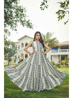 Gahan - Floral Ethnic Dress - Blue