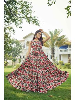 Gahan - Floral Ethnic Dress - Multi-Color