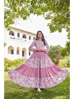 Gahan - Floral Ethnic Dress - Pink